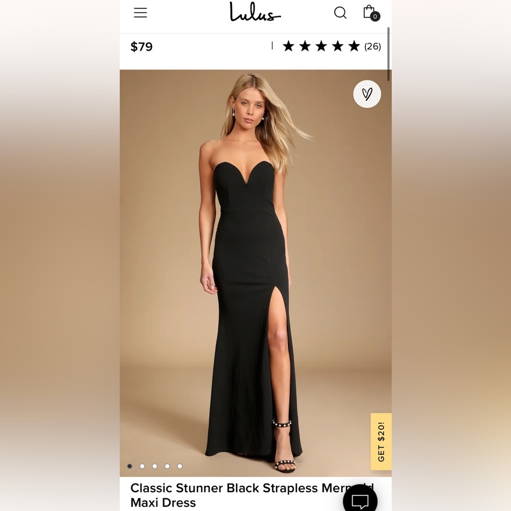 Classic Stunner Black Strapless Mermaid Maxi Dress